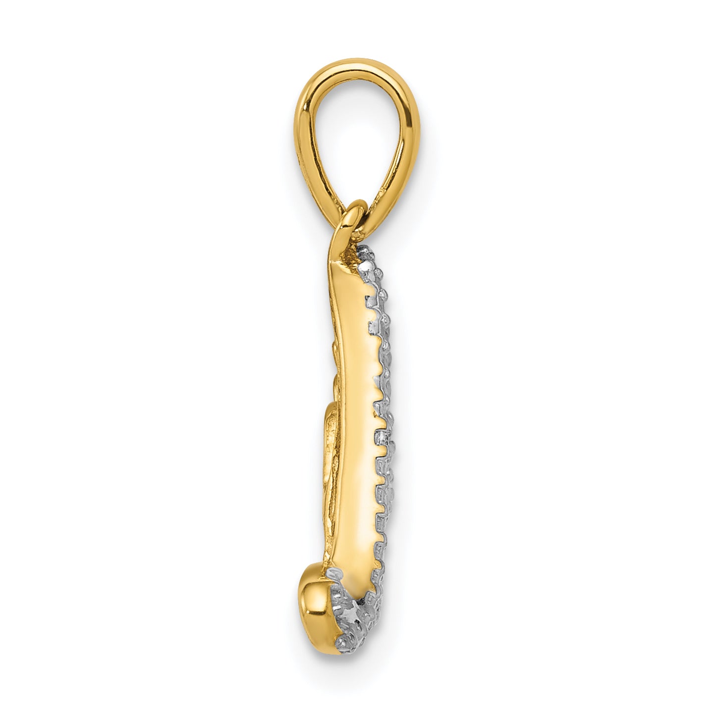 14k w/Rhodium .02ct. Diamond LOVE Pendant Secondary image
