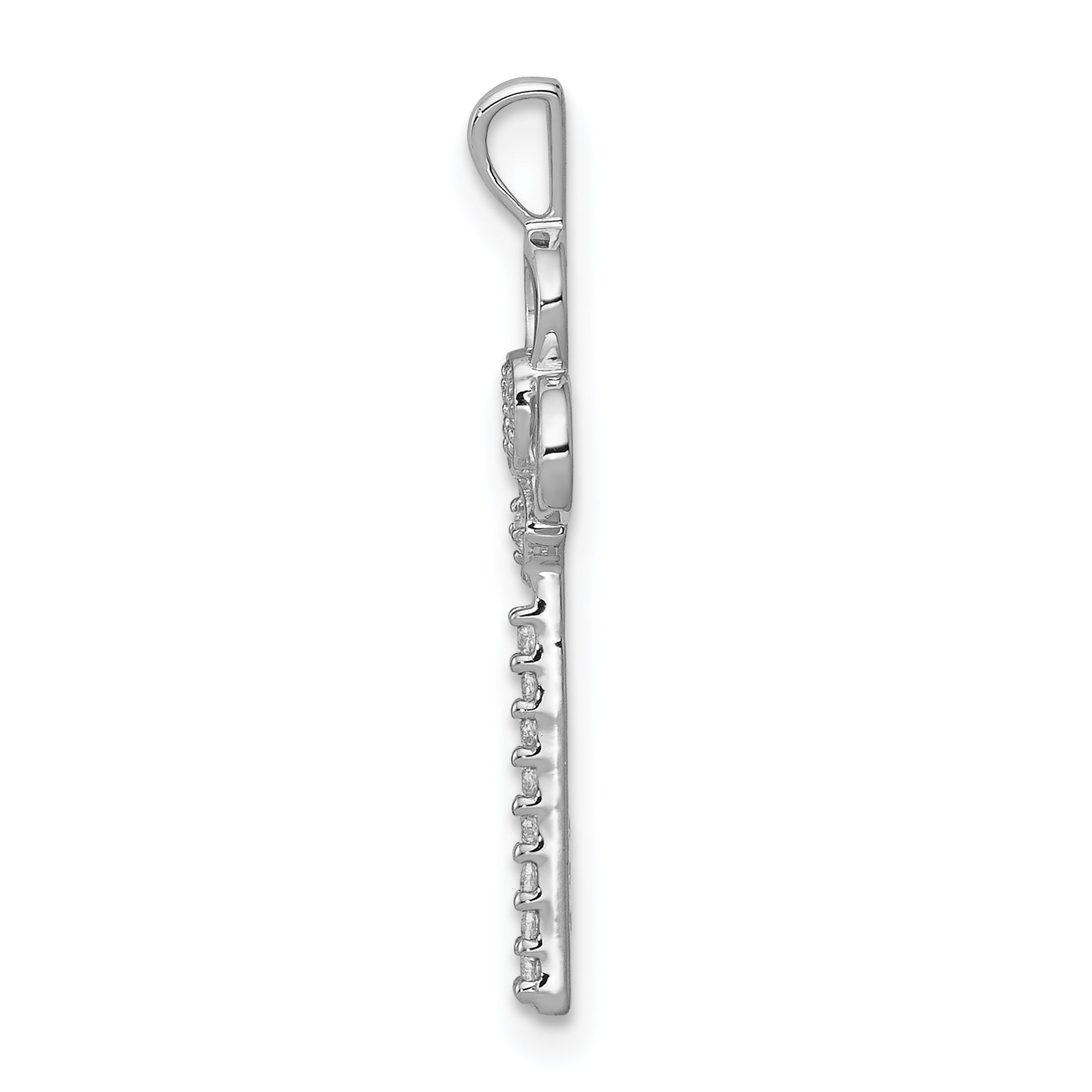 14k White Gold Diamond Club Key Pendant Secondary image