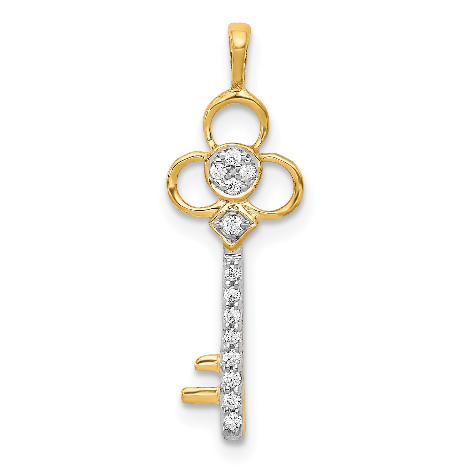 14k Diamond Club Key Pendant Main image