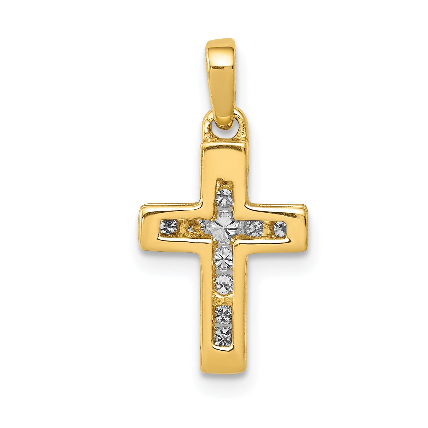 10K 1/6ct. Diamond Latin Cross Pendant