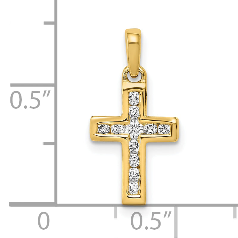 10K 1/6ct. Diamond Latin Cross Pendant