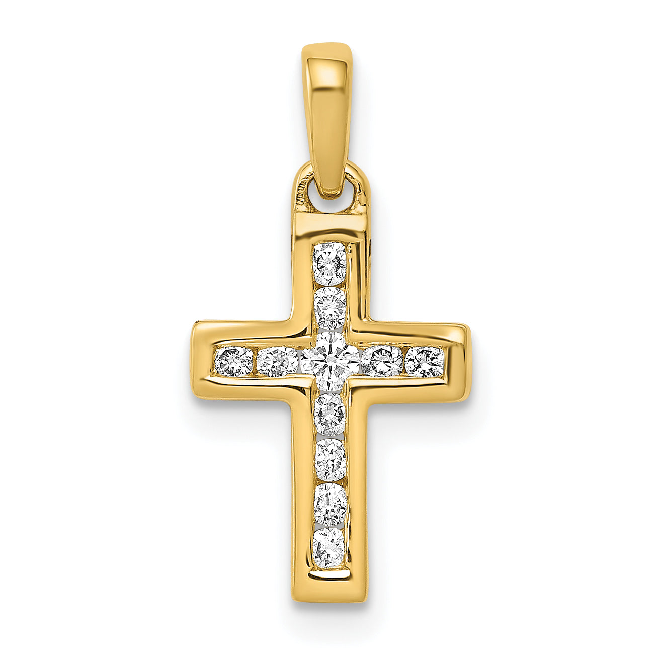 10K 1/6ct. Diamond Latin Cross Pendant