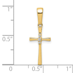 10K .02ct. Diamond Cross Pendant