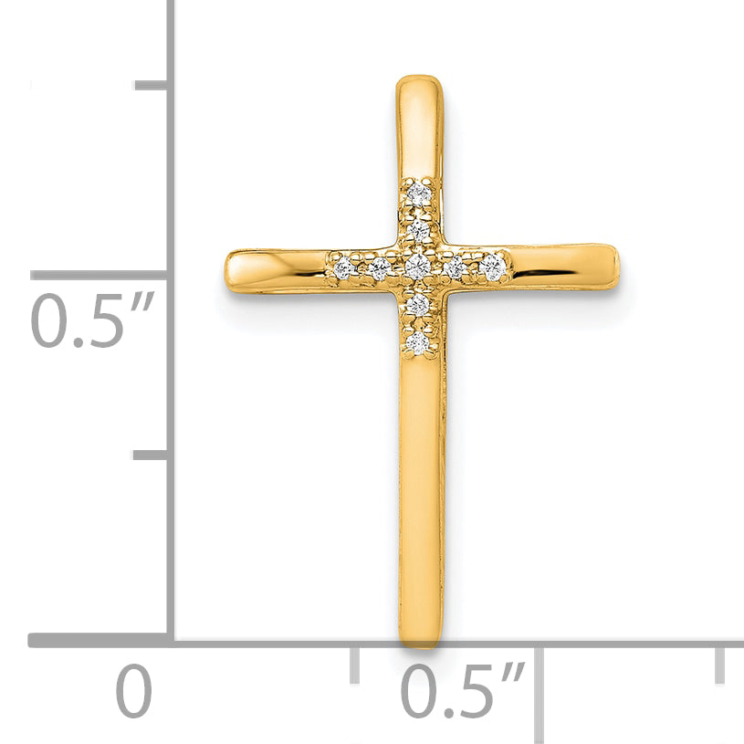 10K .03ct. Diamond Cross Chain Slide