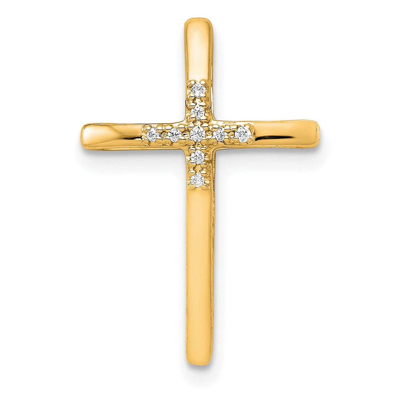 10K .03ct. Diamond Cross Chain Slide