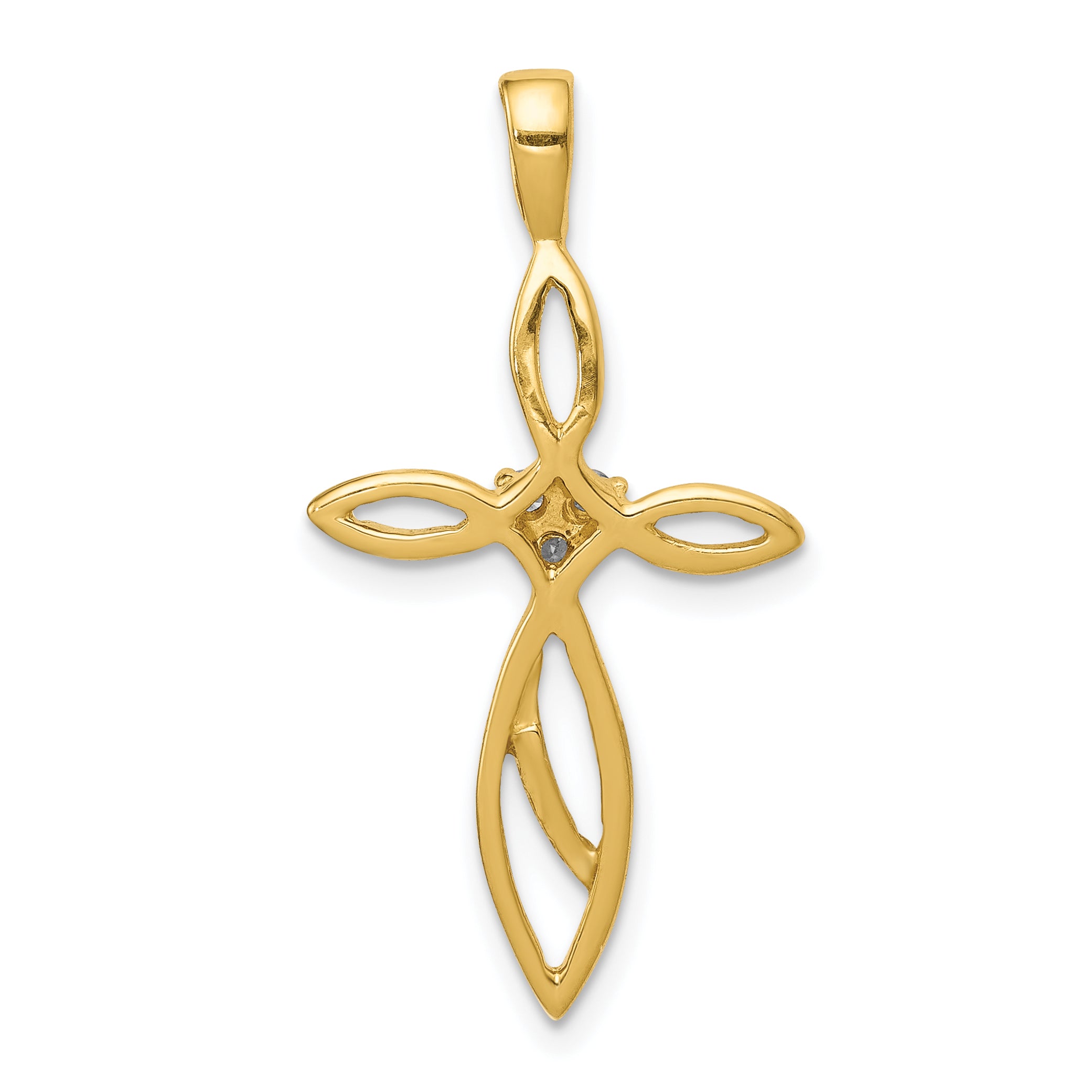 10K AA Diamond Cross Pendant