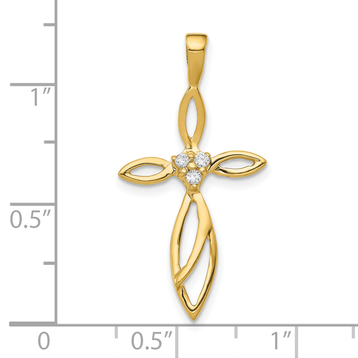 10K AA Diamond Cross Pendant