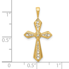 10K AA Diamond Passion Cross Pendant
