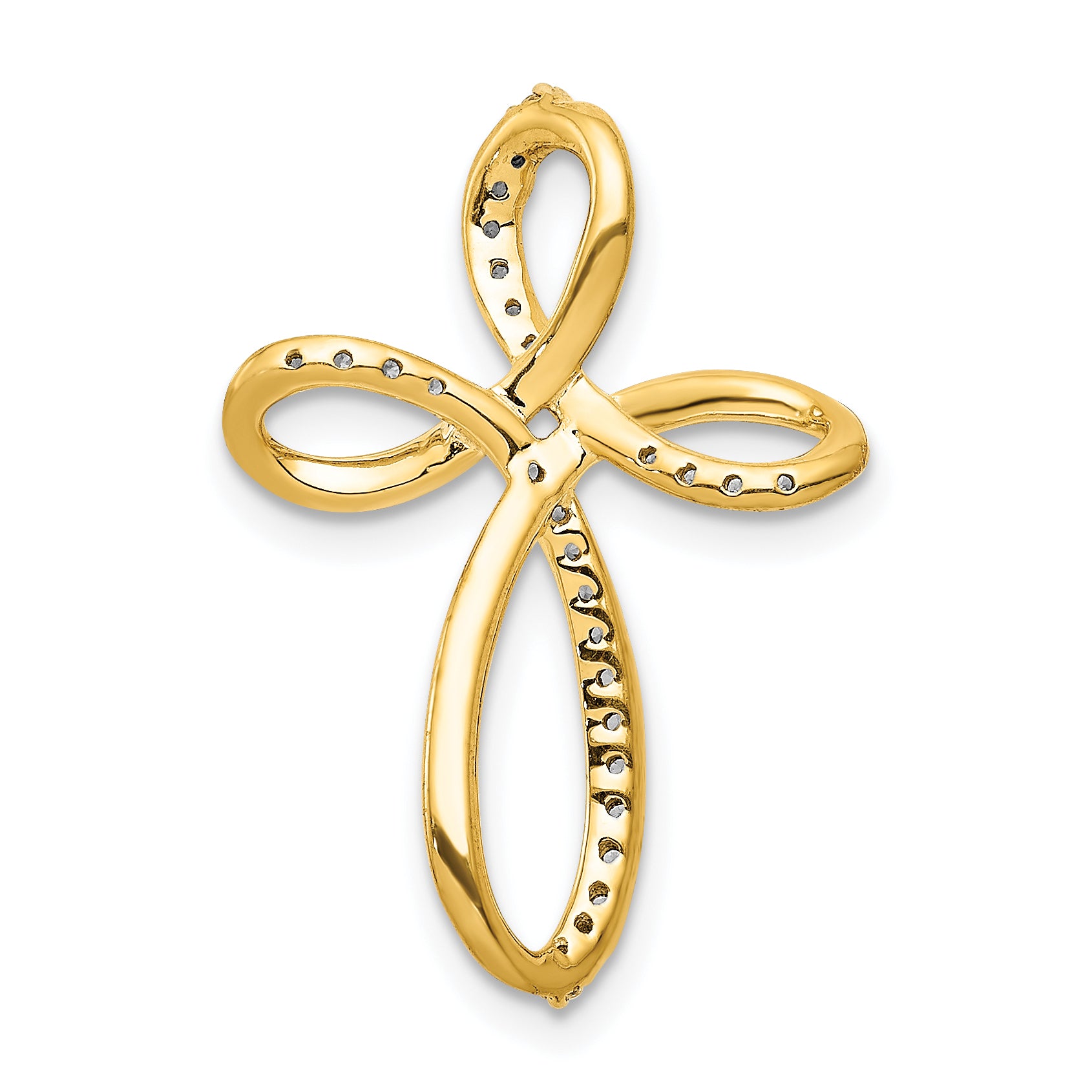 10K 1/6ct. Diamond Cross Chain Slide