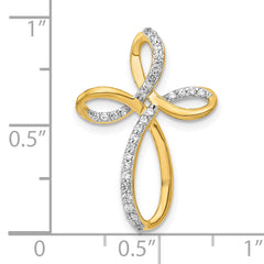 10K 1/6ct. Diamond Cross Chain Slide
