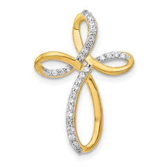 10K 1/6ct. Diamond Cross Chain Slide