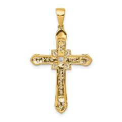 10k 1/3ct. Diamond Filigree Cross Pendant