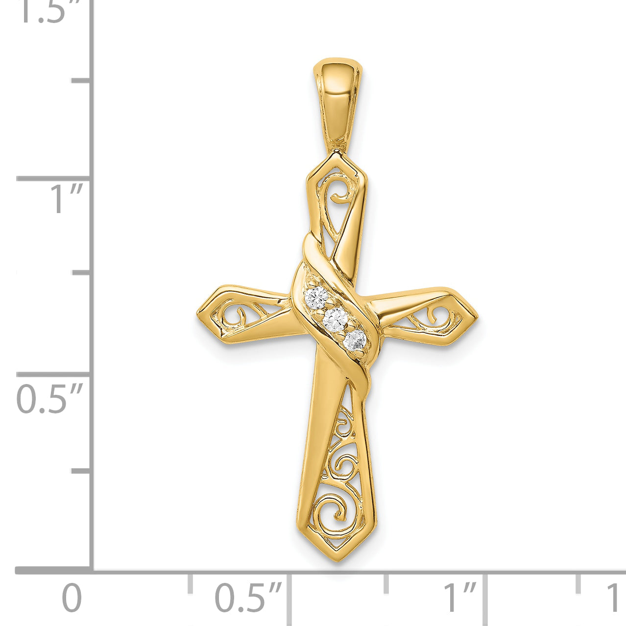 10K 1/20ct. Diamond Cross Pendant