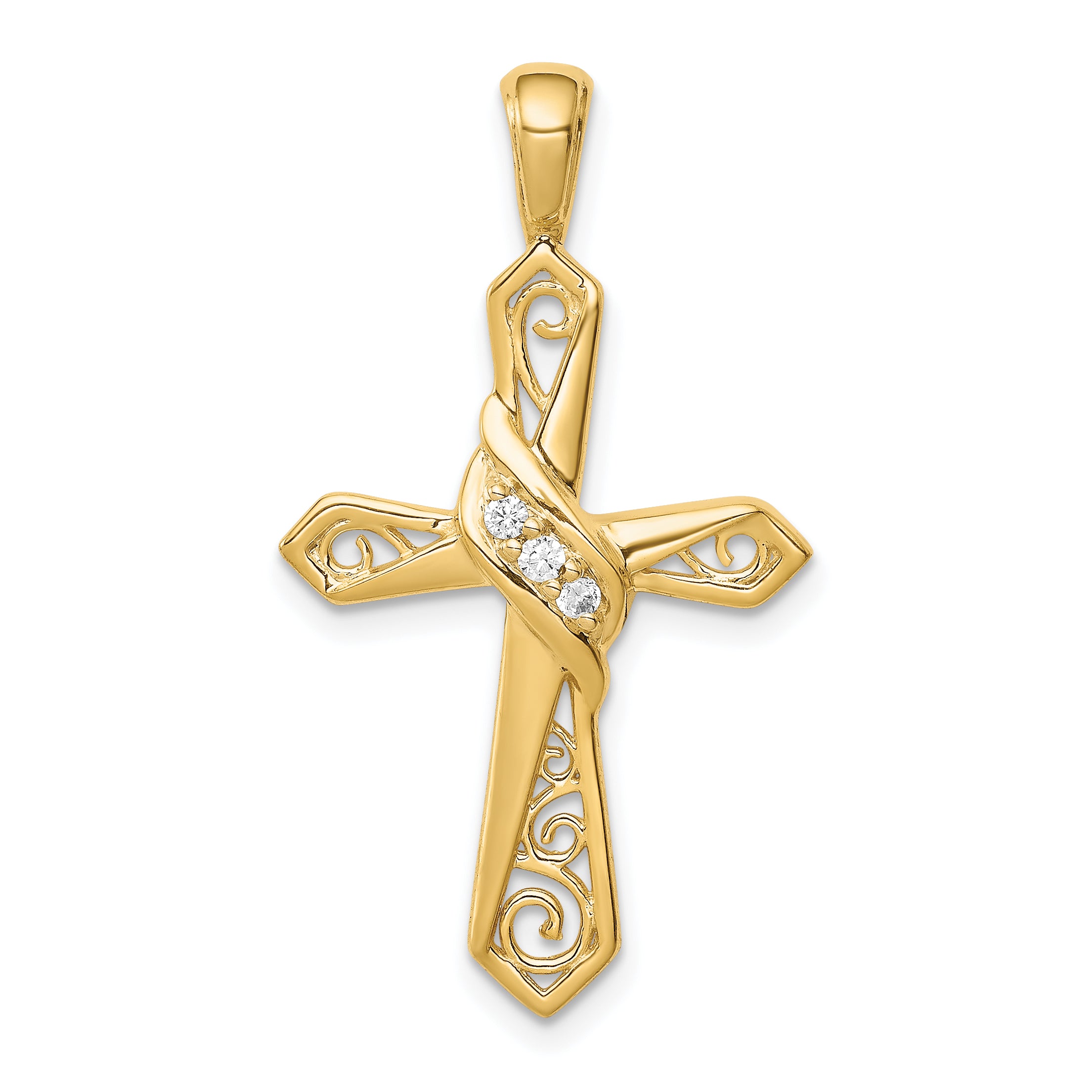 10K 1/20ct. Diamond Cross Pendant