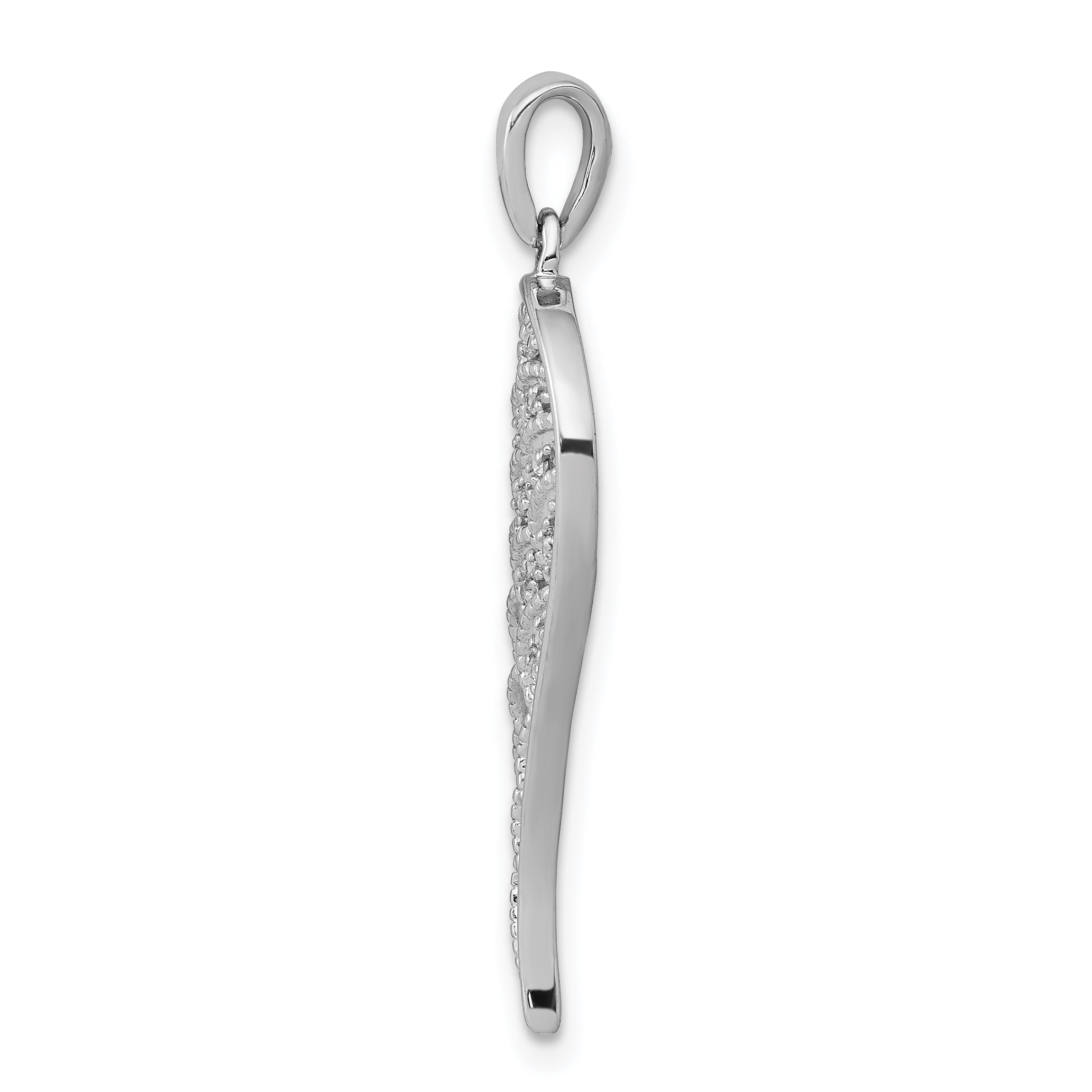 14k White Gold Diamond Open-work Wing Pendant Secondary image
