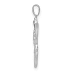 14k White Gold Diamond Angel Pendant