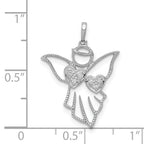 14k White Gold Diamond Angel Pendant
