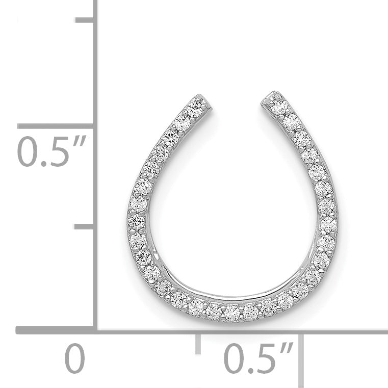 14k White Gold 1/6ct. Diamond Horseshoe Chain Slide Secondary image