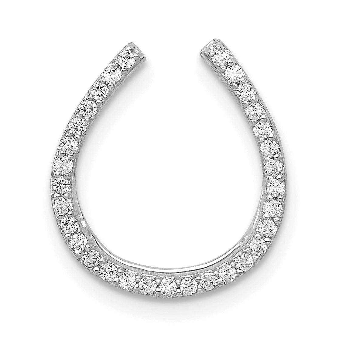 14k White Gold 1/6ct. Diamond Horseshoe Chain Slide Main image