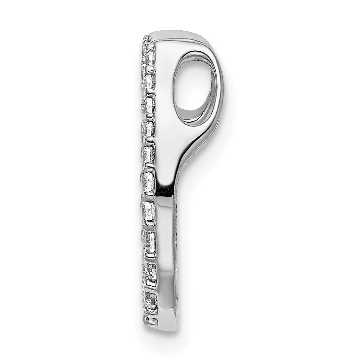 14k White Gold 1/4ct. Diamond Horseshoe Chain Slide Secondary image