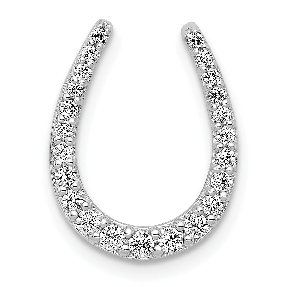 14k White Gold 1/4ct. Diamond Horseshoe Chain Slide Main image