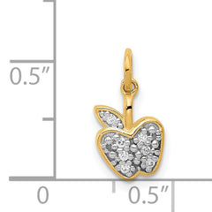 14k Diamond Apple Charm