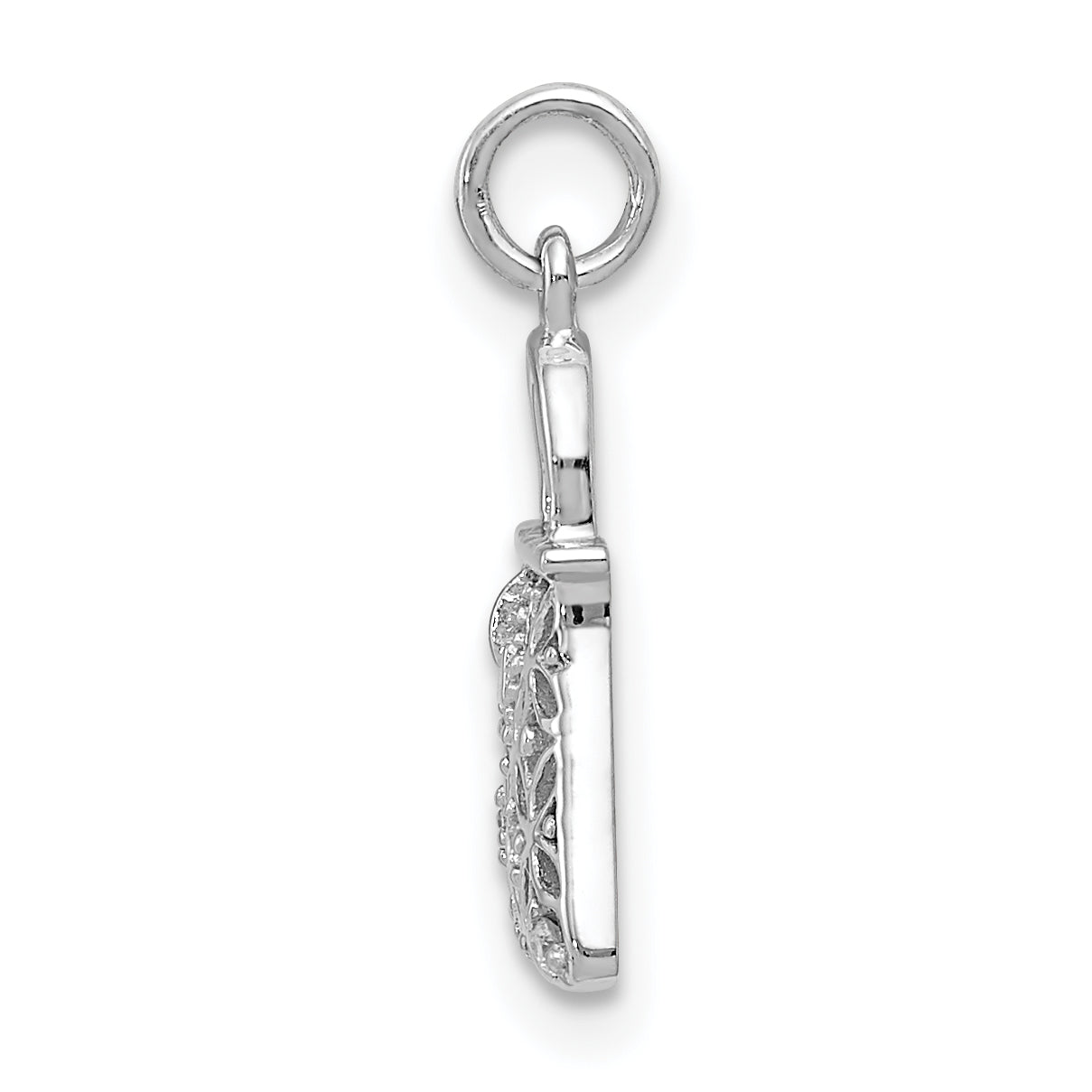 14k White Gold Diamond Handbag Charm