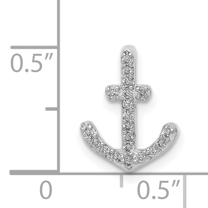 14k White Gold 1/10ct. Diamond Anchor Chain Slide