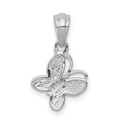 10k White Gold .01ct. Diamond Butterfly Pendant