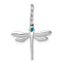 14k White Gold Blue and White Diamond Dragonfly Pendant