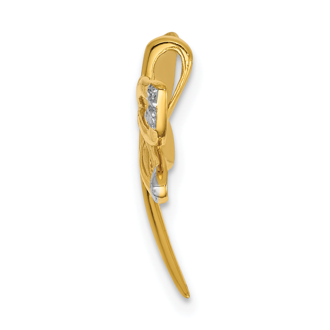 14k Diamond w/Rhodium Accent Dragonfly Chain Slide Secondary image