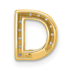10K  Diamond Letter D Initial Charm
