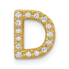 10K  Diamond Letter D Initial Charm