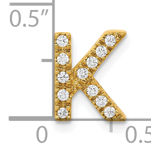 10K  Diamond Letter K  Initial Charm