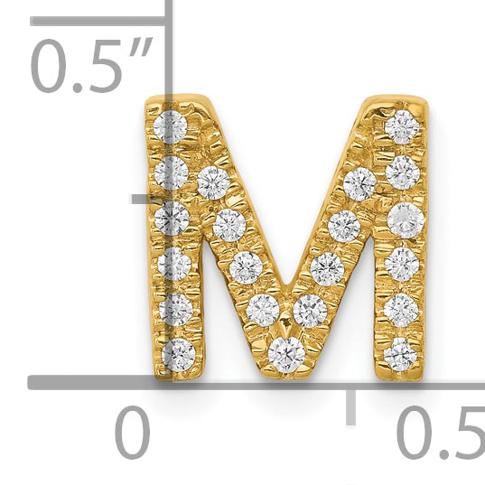 10K  Diamond Letter M Initial Charm