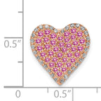 14k Rose Gold Diamond and Pink Sapphire Vintage Heart Chain Slide