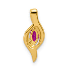 10k Diamond and Marquise .25 Ruby Pendant