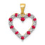 14k Diamond and .35 Ruby Heart Pendant