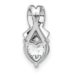 Sterling Silver Rhodium-plated White Topaz and Diamond Pendant