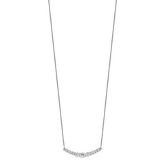 14K White Gold Lab Grown Diamond VS/SI GH, 3-Stone Bar Necklace
