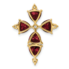 14K Lab Grown Diamond & Created Ruby Pendant