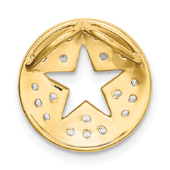14K Lab Grown Diamond SI1/SI2, G H, Circle Cut-out Star Pendant