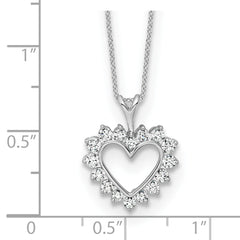 14k White Gold Lab Grown Diamond VS/SI GH, Heart Pendant Necklace