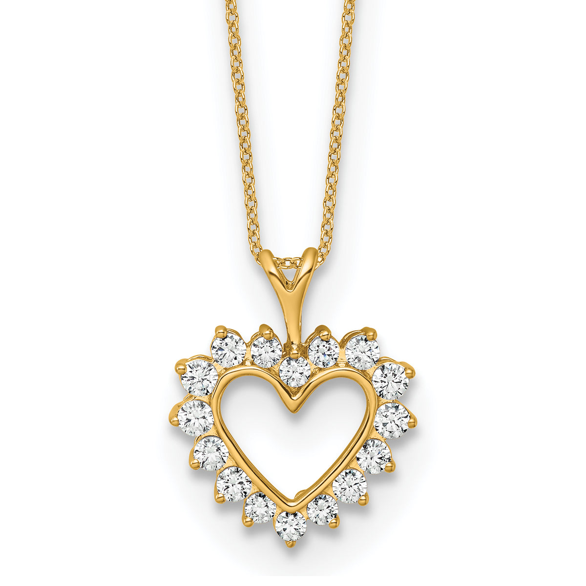 14k Lab Grown Diamond VS/SI GH, Heart Pendant Necklace