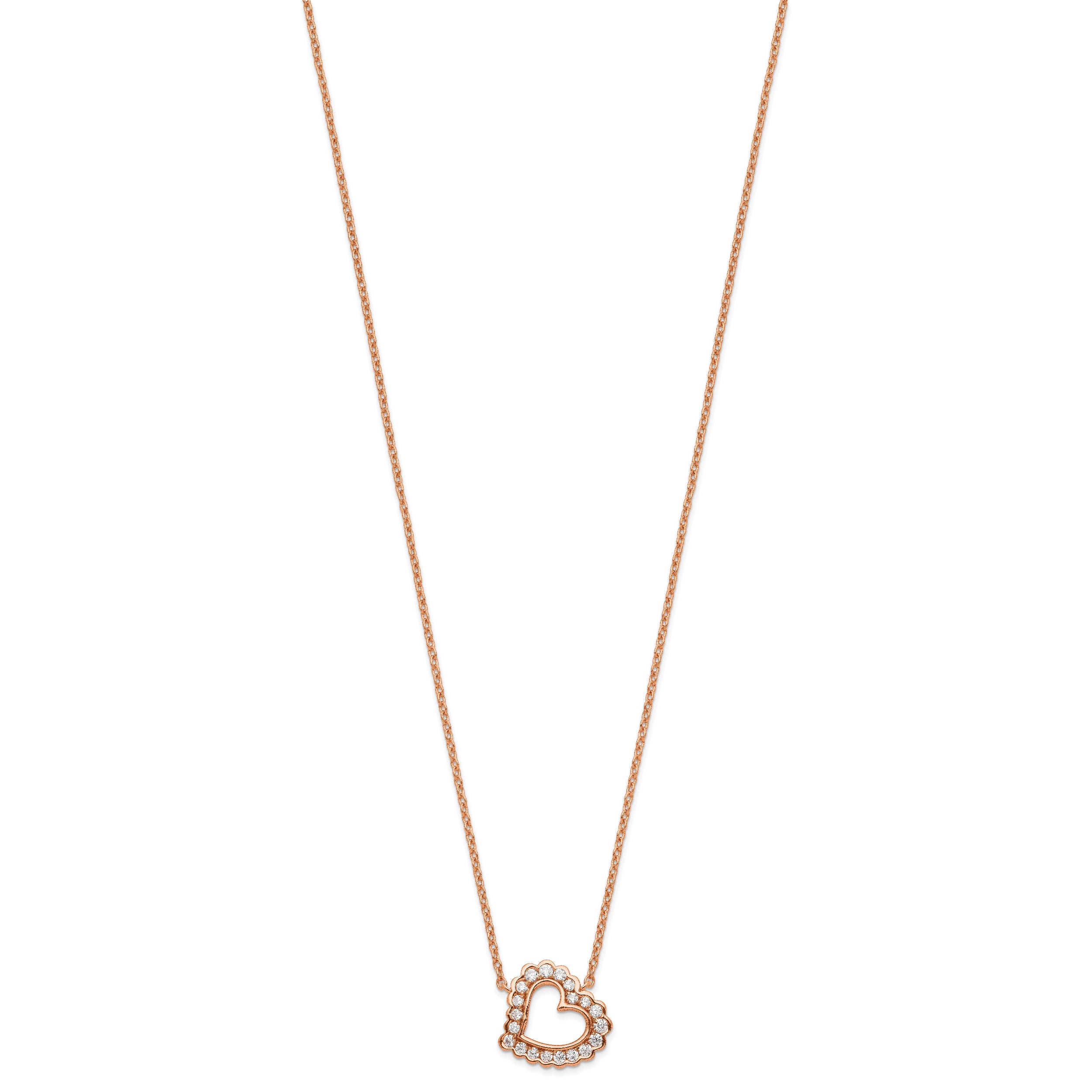 14K Rose Gold Lab Grown Diamond VS/SI GH, Heart Necklace