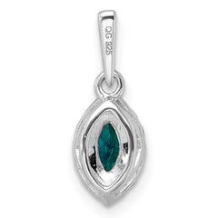 14K White Gold Lab Grown Diamond and Created Alexandrite Pendant