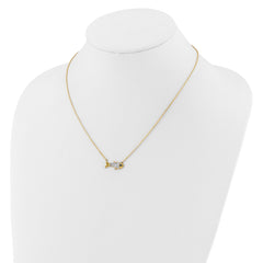 14K Lab Grown Diamond and Created Blue Sapphire Fish Necklace