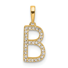 10K Diamond Letter B Initial Pendant