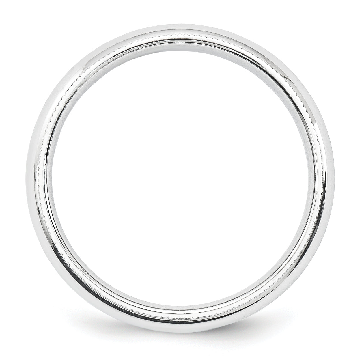 Platinum 5mm Polished Milgrain Comfort-Fit Wedding Band Size 5 Secondary image