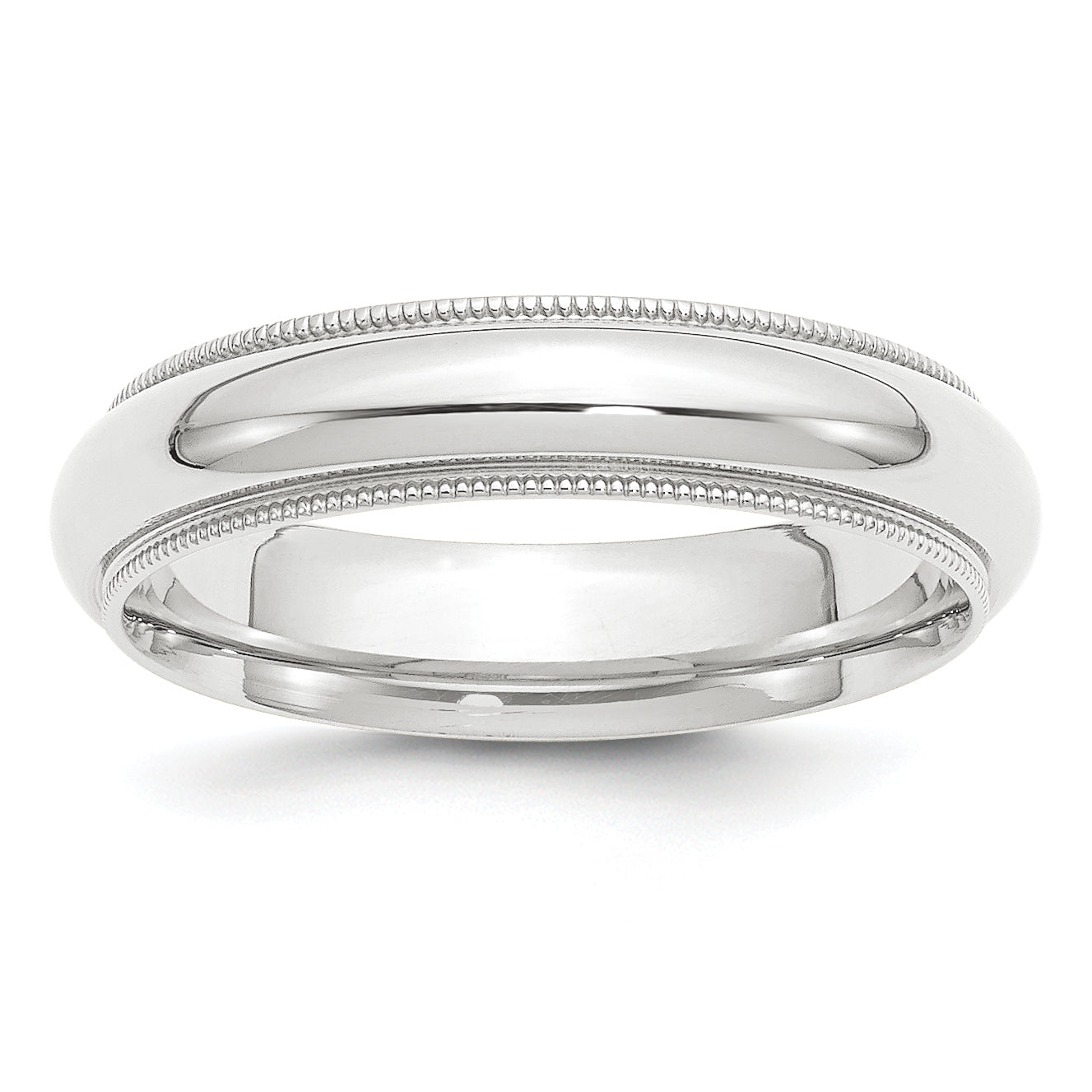 Platinum 5mm Polished Milgrain Comfort-Fit Wedding Band Size 12 Main image